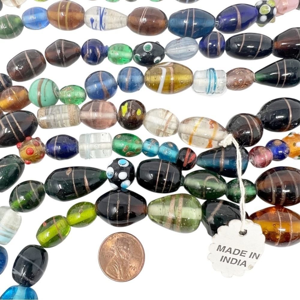 198 PCS ASSORT MIX COLOR GLASS BEADING BEADS 8 STRANDS - Picture 5 of 5